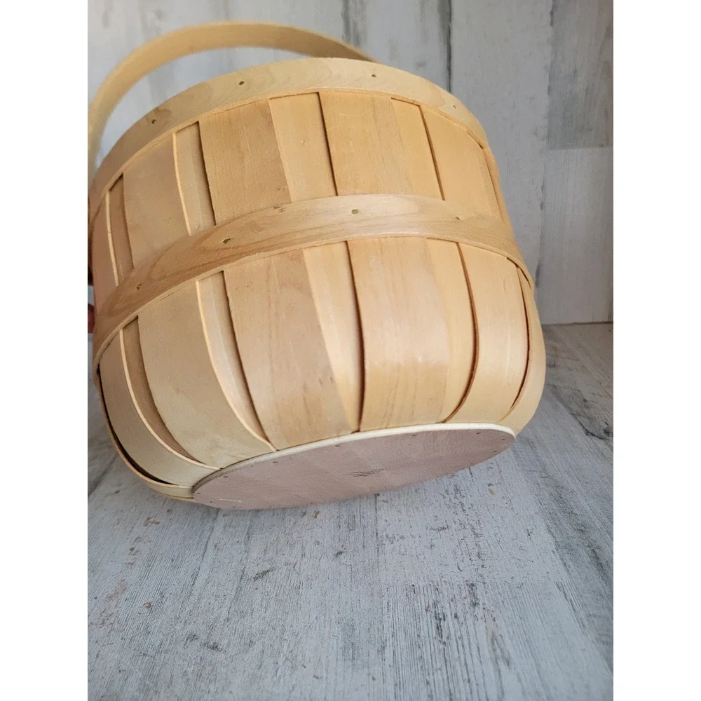 Vintage style‎ bushel basket picnic round home decor storage tan